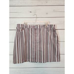 Forever 21 Womens Multicolor Striped Cotton Stretch Corduroy Mini Skirt Size‎ 2X